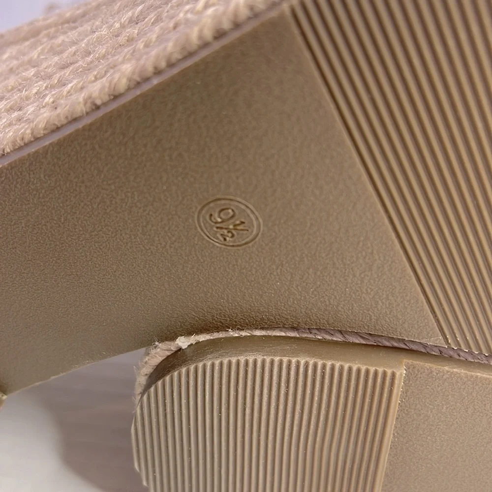 NEW Piepiebuy Wedge Platform Espadrille Sandals Women's Size 9.5 Tan